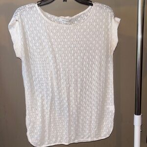 Liz Claiborne White Textured Blouse